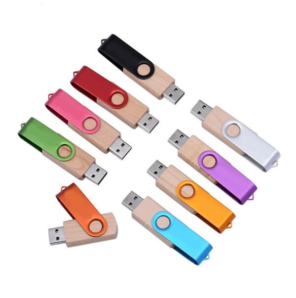 Colorful Swivel Wooden USB Drive