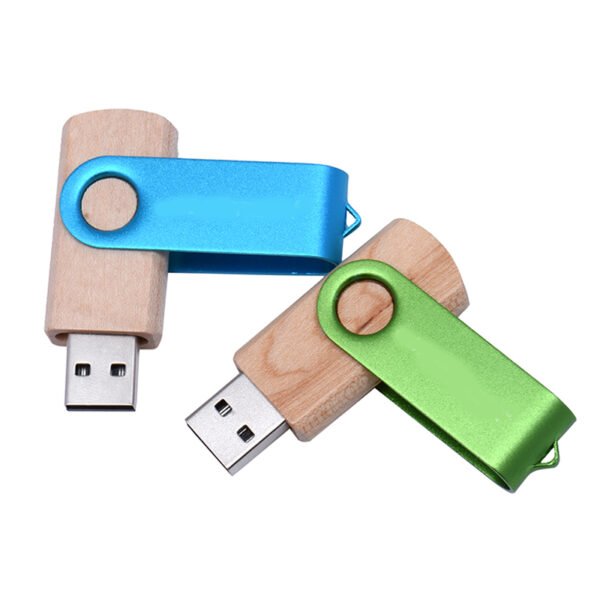 Colorful Swivel Wooden USB Drive