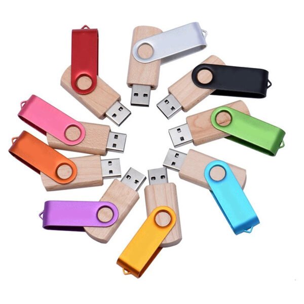 Colorful Swivel Wooden USB Drive