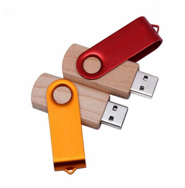 Colorful Swivel Wooden USB Drive