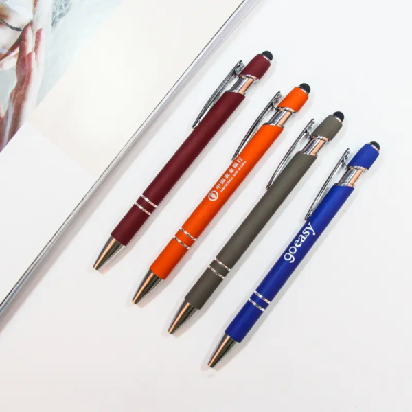 Metal Rubberized Stylus Ballpoint Pen