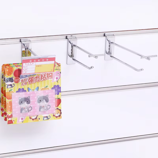 Metal Double Slatwall Hooks For Retailer Store