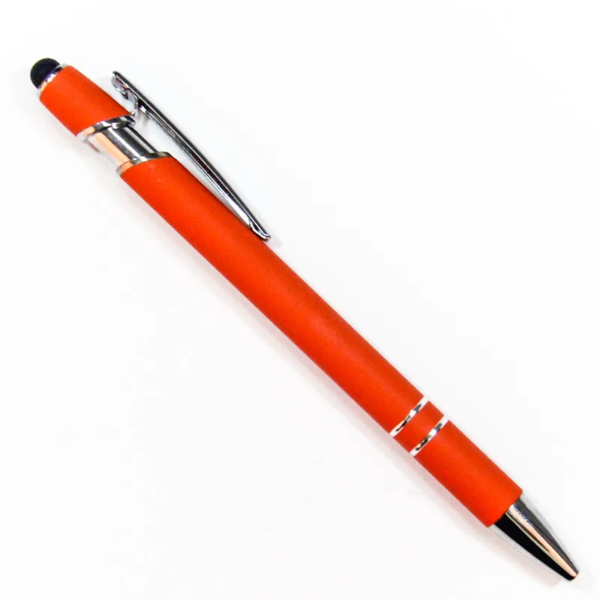 Metal Rubberized Stylus Ballpoint Pen