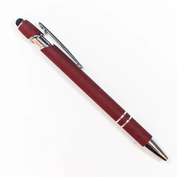 Metal Rubberized Stylus Ballpoint Pen