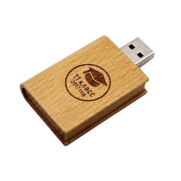 Book Shape Wooden USB Flash Drive