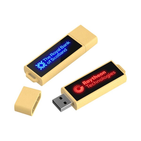 ECO Wheat Led USB Flash Drive
