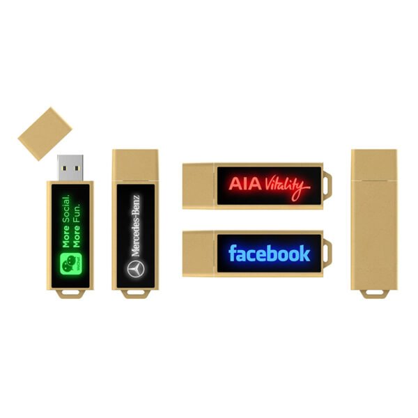 ECO Wheat Led USB Flash Drive