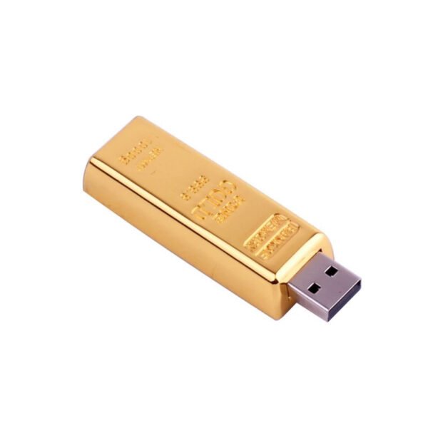 Golden Bar Shape USB Flash Drive