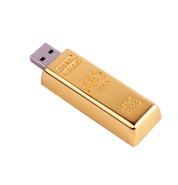 Golden Bar Shape USB Flash Drive