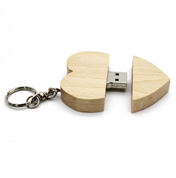 Wooden Heart USB Flash Drive