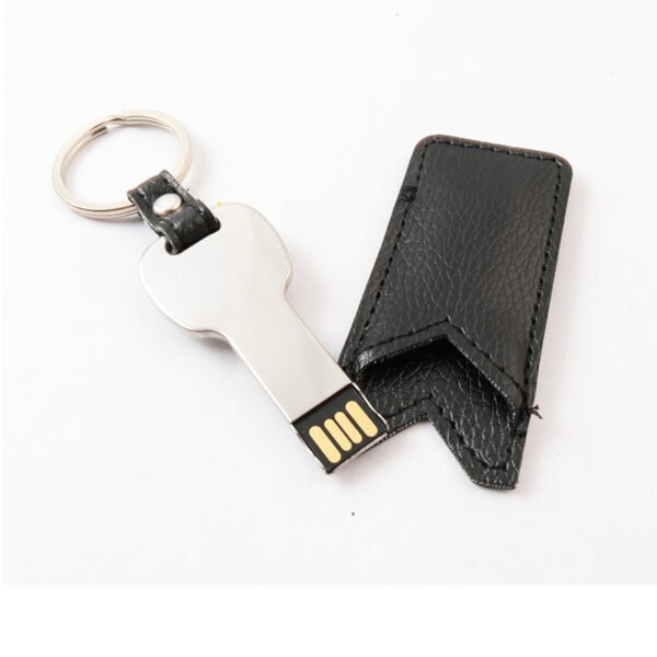 Key USB Stick With Leather Pouch