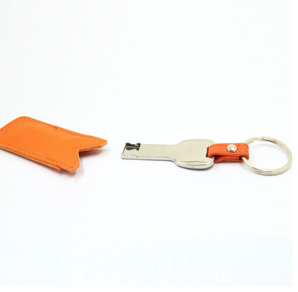 Key USB Stick With Leather Pouch