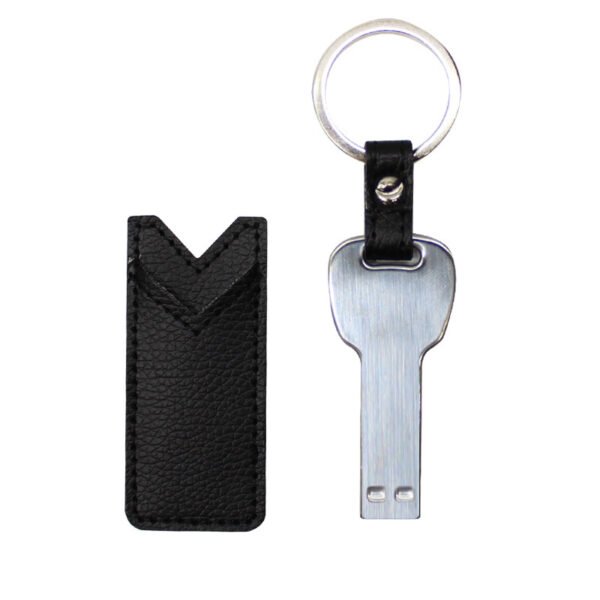 Key USB Stick With Leather Pouch