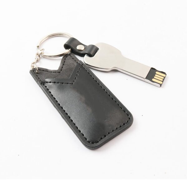 Key USB Stick With Leather Pouch