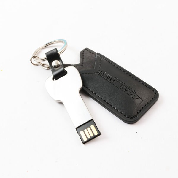Key USB Stick With Leather Pouch