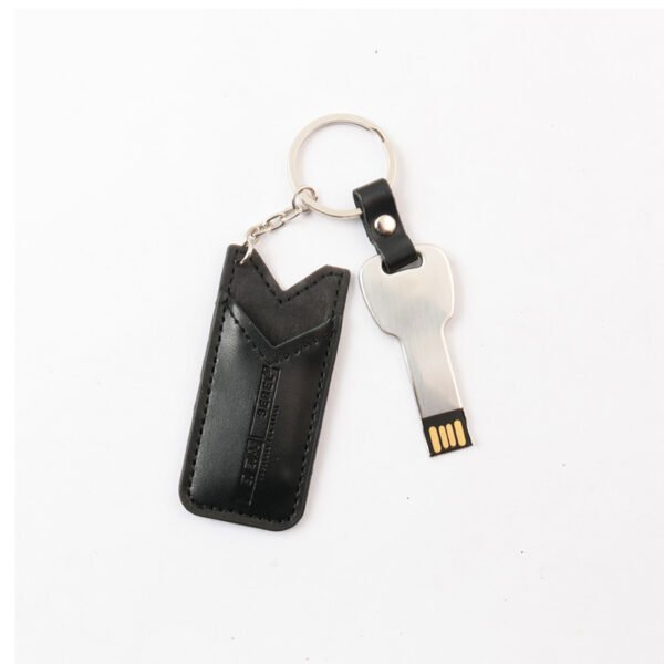 Key USB Stick With Leather Pouch