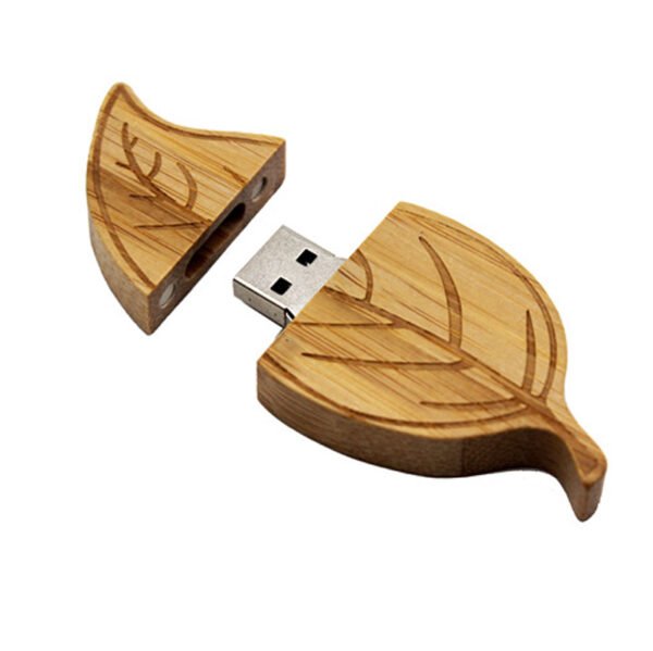 Wood Leaf Shape USB Flash Drive