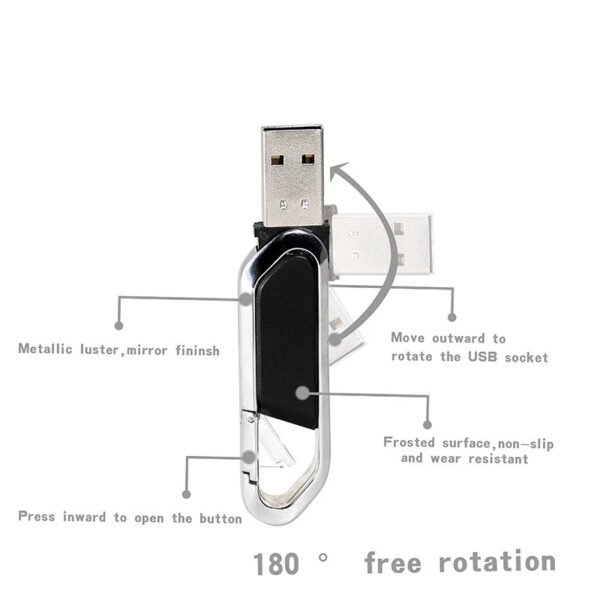 Leather Carabiner USB Flash Drive