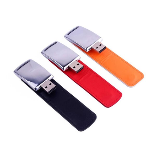 Leather Metal Keyring USB Drive