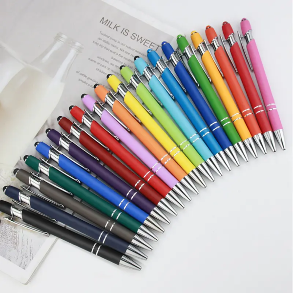 Metal Rubberized Stylus Ballpoint Pen