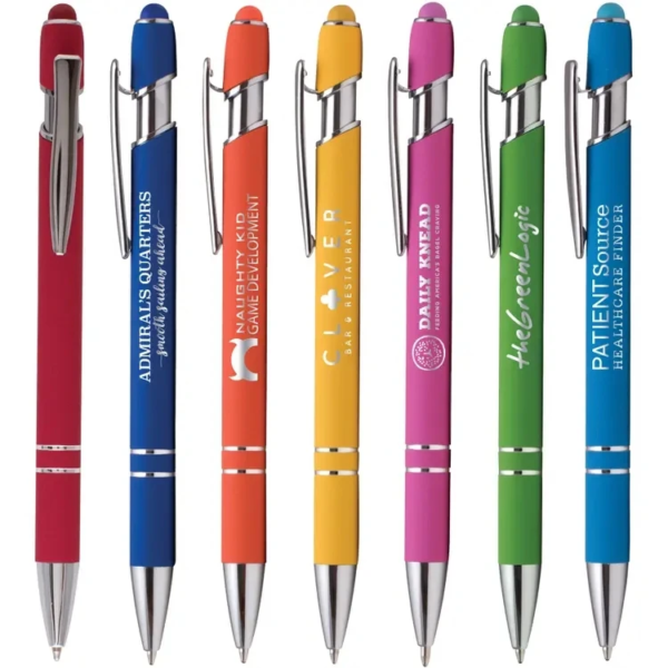 Metal Rubberized Stylus Ballpoint Pen