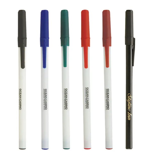 Plastic Ballpoint Pen With Cap