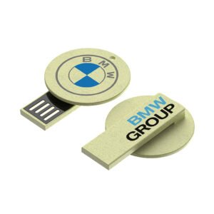 Round Wheat Clip USB Drive