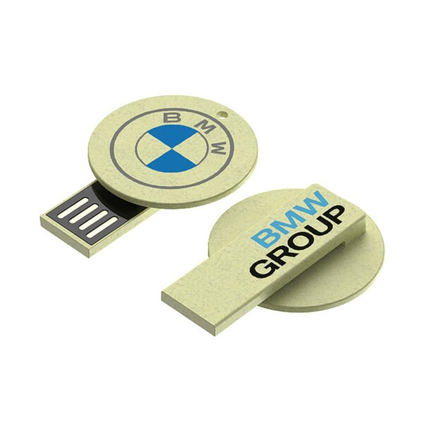 Round Wheat Clip USB Drive