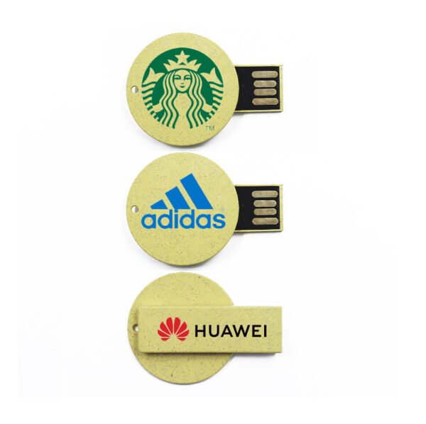 Round Wheat Clip USB Drive