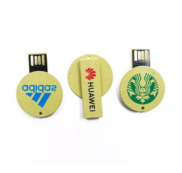Round Wheat Clip USB Drive