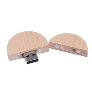 Round Wooden USB Flash Drive