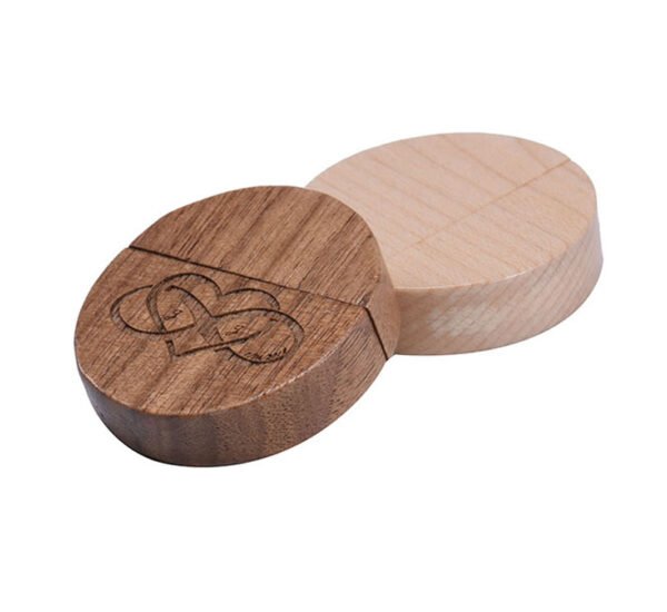 Round Wooden USB Flash Drive