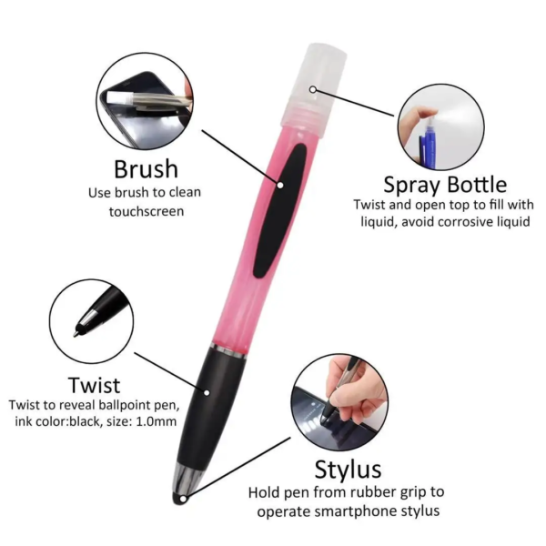 Spray Ballpoint Pen With Stylus