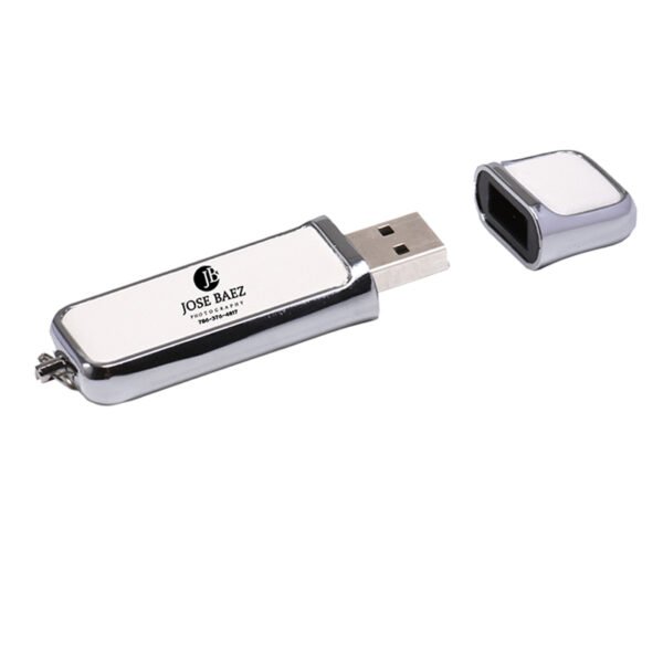 White Leather USB Flash Drive