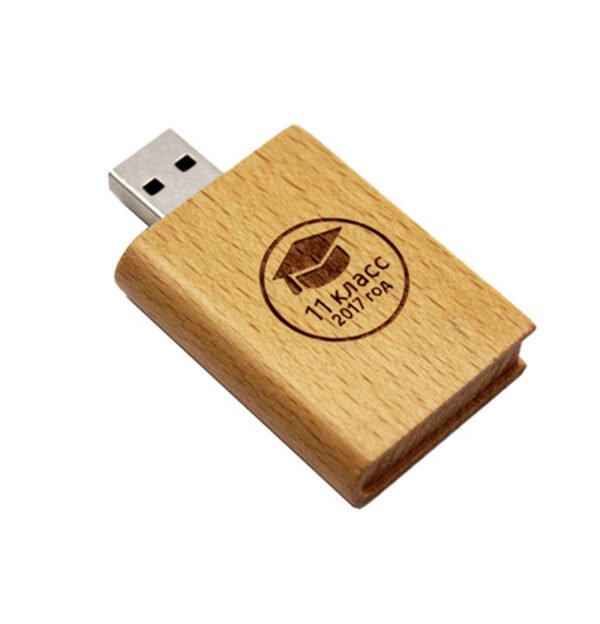 Book Shape Wooden USB Flash Drive