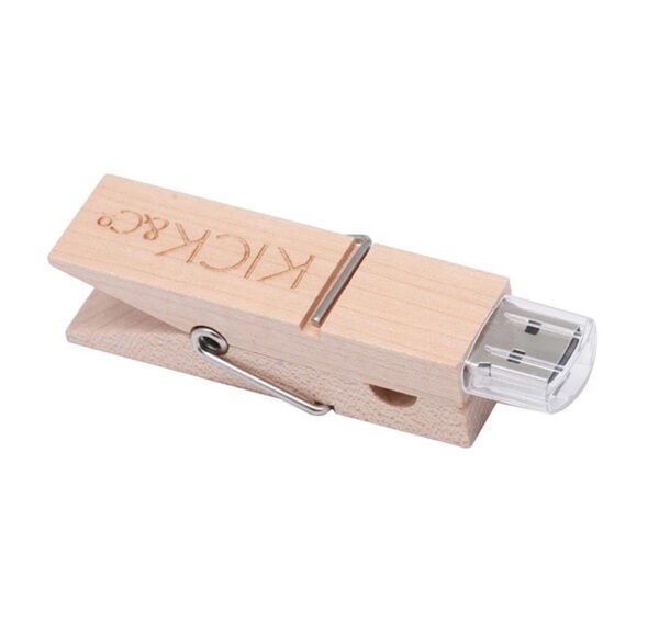 Wooden Clip USB Flash Drive