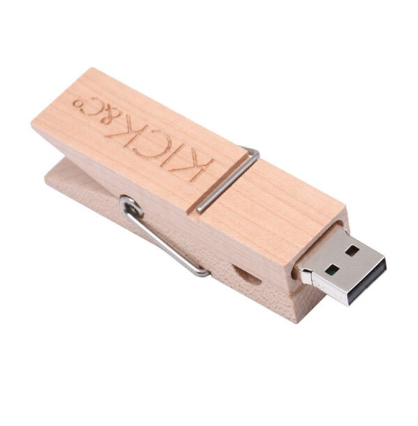 Wooden Clip USB Flash Drive
