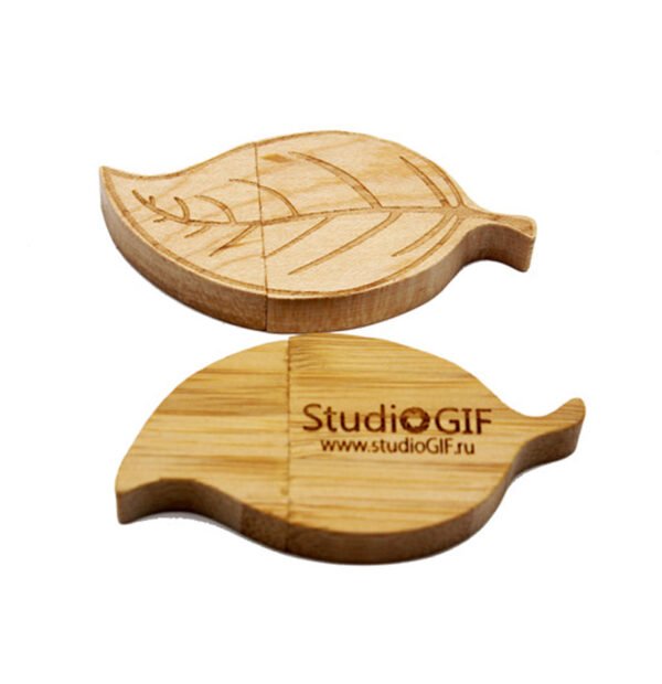 Wood Leaf Shape USB Flash Drive