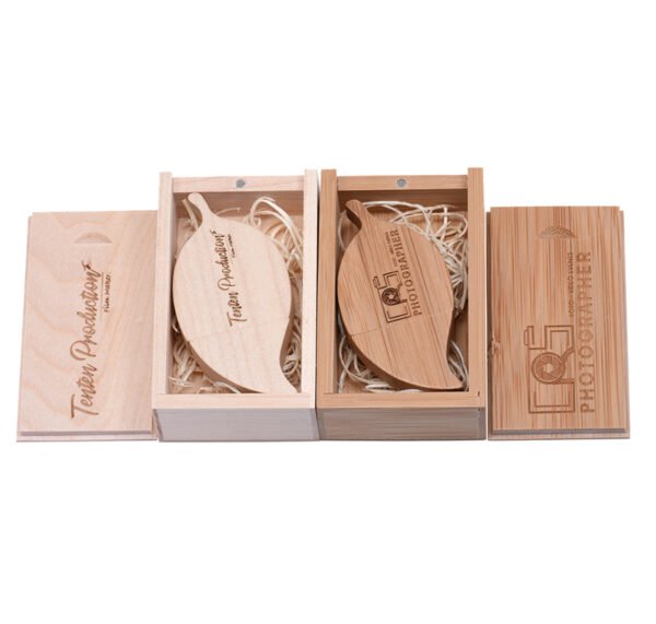 Wood Leaf Shape USB Flash Drive