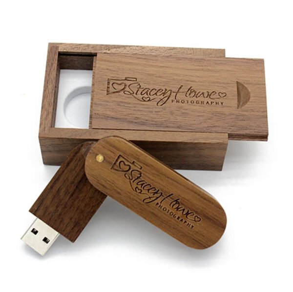 Wooden Swivel USB Flash Drive